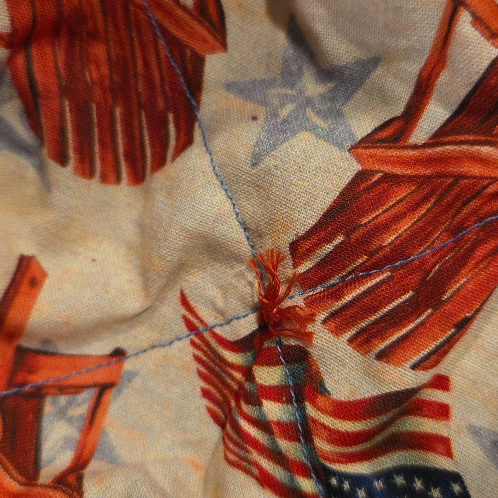 2 Cozies Upcycled Jeans Molly Made It Design Hand Crafted Beach Chair and Flag - Picture 7 of 9